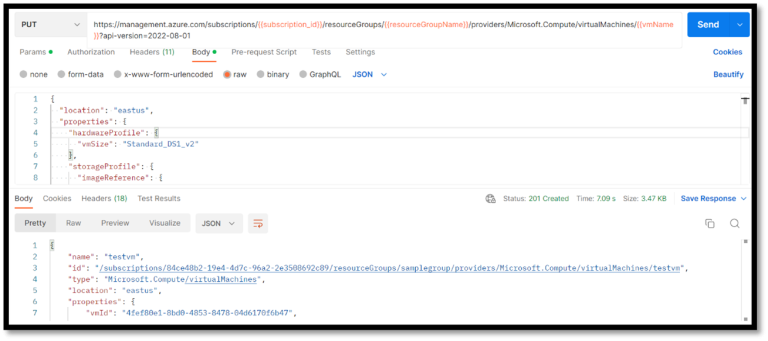 Operations on Virtual Machine Resource Using Azure REST API