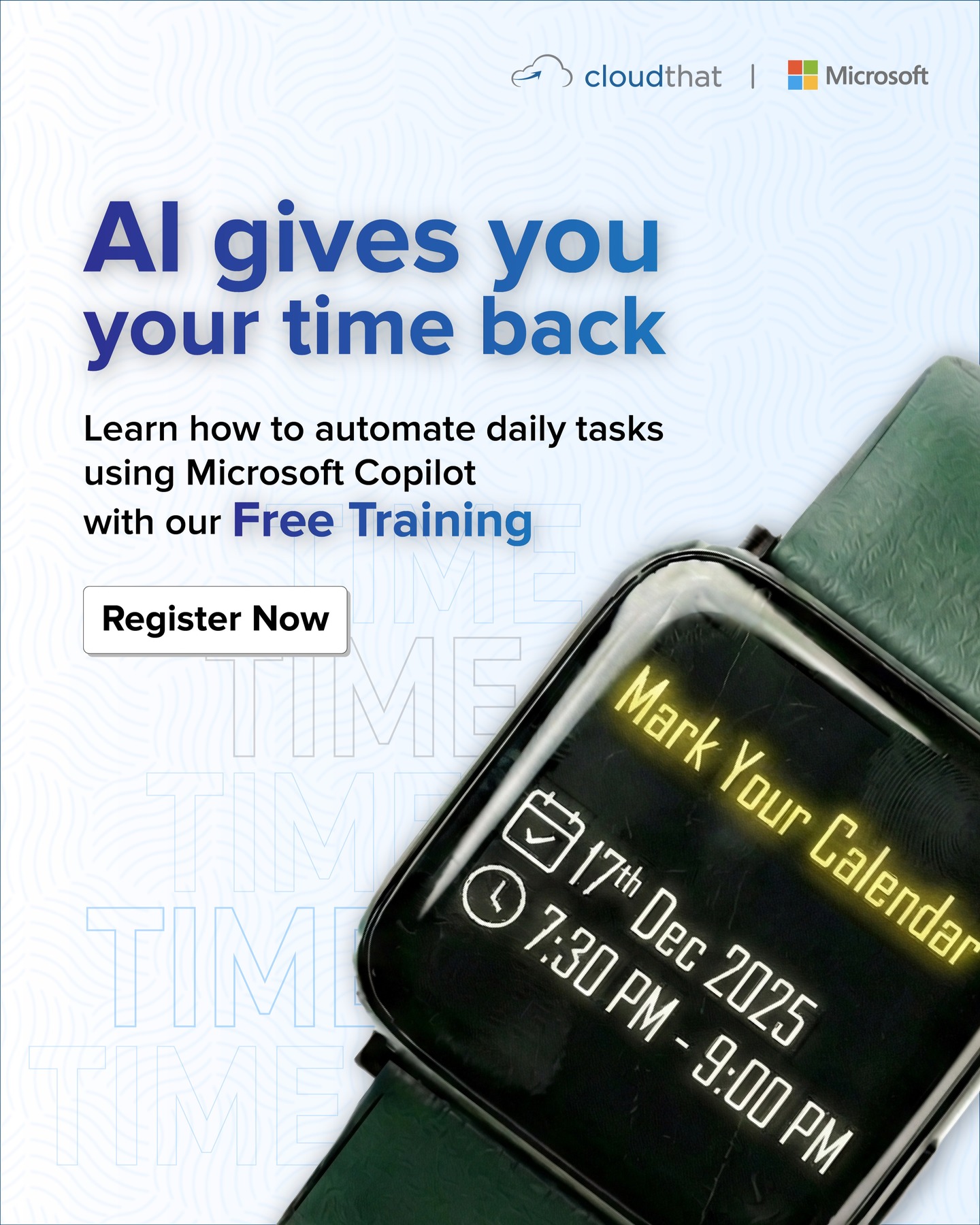 Register Now - link in bio. 

If Copilot can write emails, summarize documents, prepare content, and analyze data… Why spend hours doing it yourself?

Learn how to use @microsoft Copilot like a pro with step-by-step guidance in our free 90-minute training session.

#MicrosoftCopilot #MicrosoftCertification #FreeTraining #TechTraining #CopilotTraining #Microsoft365