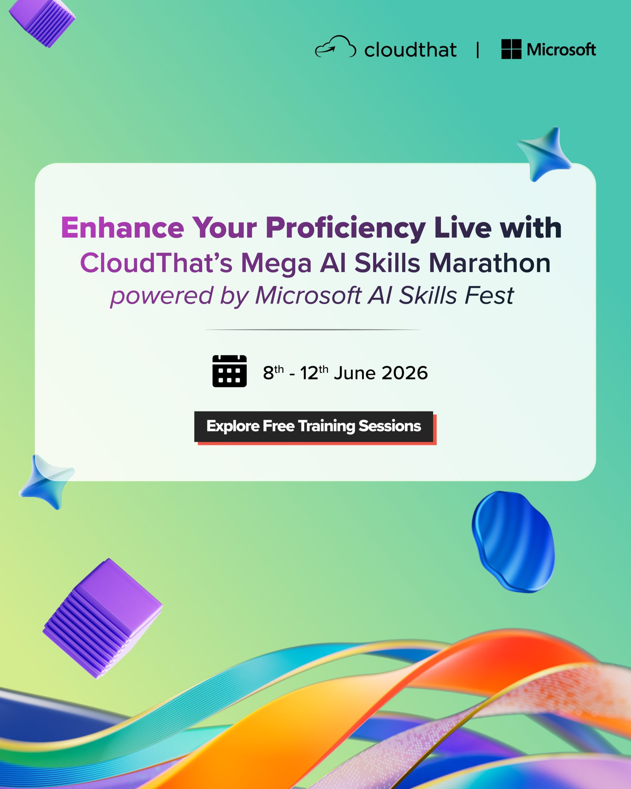 Upgrade your AI skills at the @microsoft AI Skill Fest, happening from June 8 - 12, 2026 - link in bio. 

Join live sessions designed to help you explore the latest in AI, learn from experts, and stay ahead in today’s fast-changing tech landscape.

Whether you are looking to build new skills or sharpen existing ones, this is your chance to learn, engage, and grow with the power of AI.
Register now and be part of the learning experience.
@microsoftlearn 
 
#MicrosoftAISkillFest #AI #ArtificialIntelligence #Upskilling #TechLearning