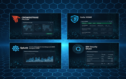 Alternative SIEMs like Crowdstrike Falcon, Cortx XSOAR, Splunk and IBM Security QRadar.