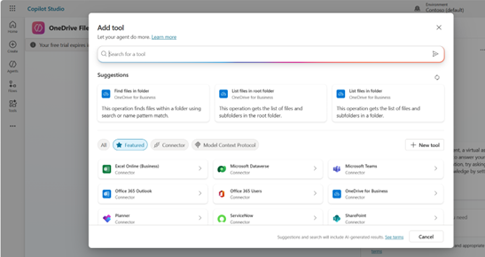 Letting Microsoft Copilot Agent add tools