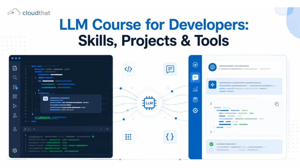LLM course for developers showing code and API response workflow for building production AI apps