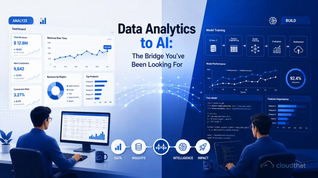 Data analytics and AI course transition path from analyst to AI practitioner